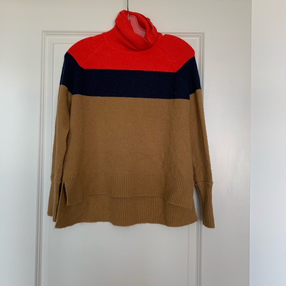 Colorblock turtleneck sweater in supersoft yarn - Picture 4 of 7
